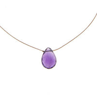 Amethyst necklace with purple gemstone