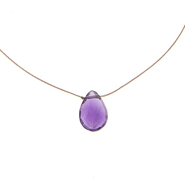 Amethyst necklace with purple gemstone
