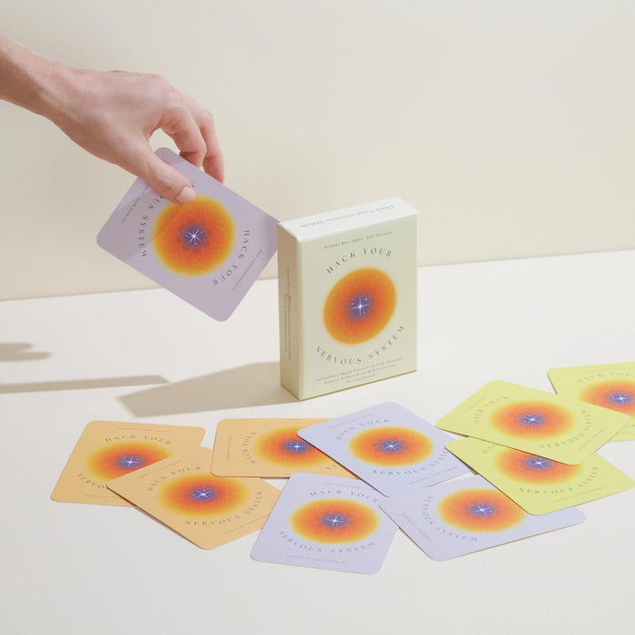Hack your nervous system card deck to help you calm and regulate yourself. 