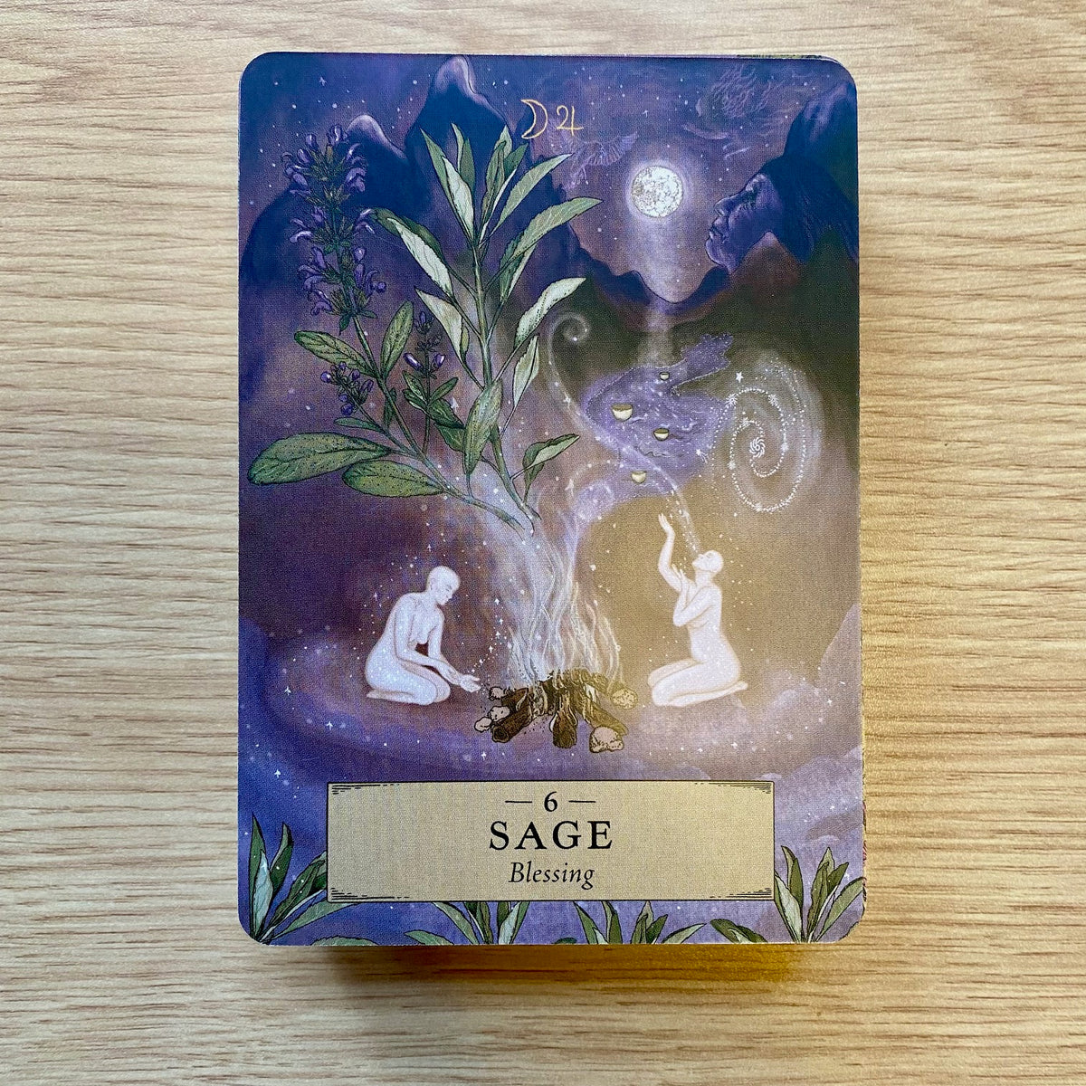 Herbal Astrology Oracle. "Sage" card representing Blessing