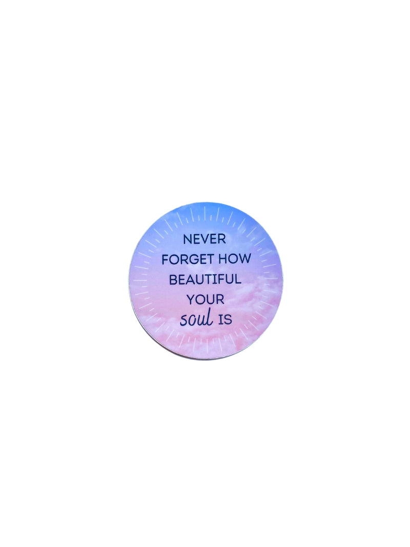Beautiful Soul Sticker. Pink and purple ombre color