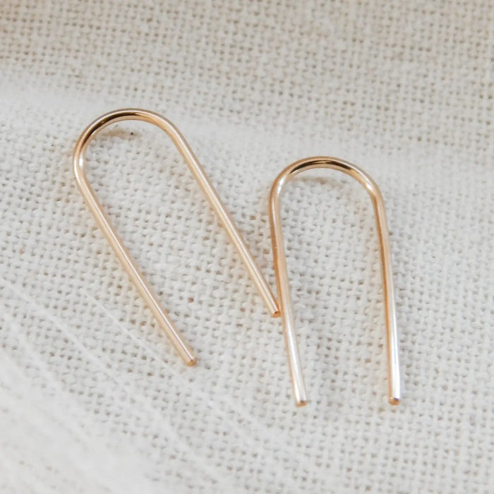 Open Arc Gold Earrings - Minimalist