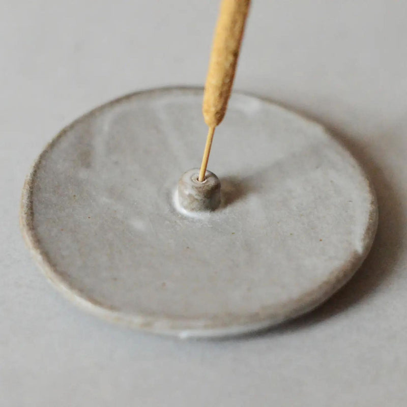 Handmade gray clay incense holder